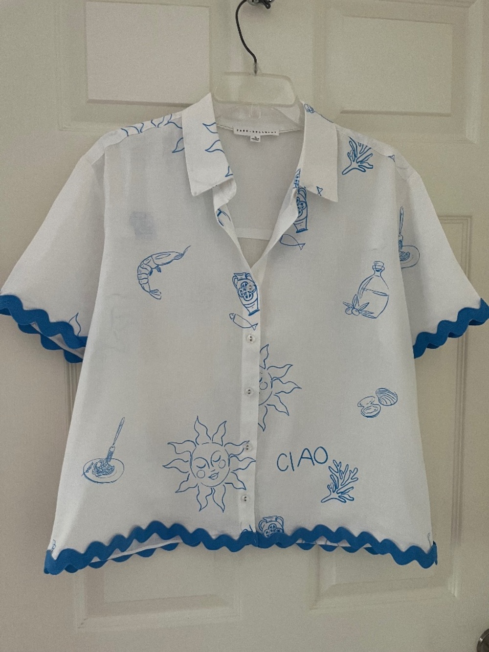 Seaside and Italian themed blouse